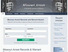 Tablet Screenshot of missouriarrests.org